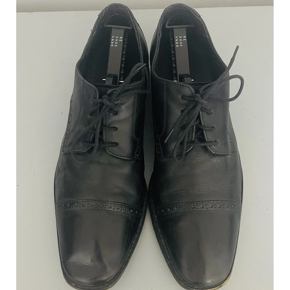 Florsheim Cap Toe Oxford Mens Size 10.5 D Black Leather Dress Shoes Brogue